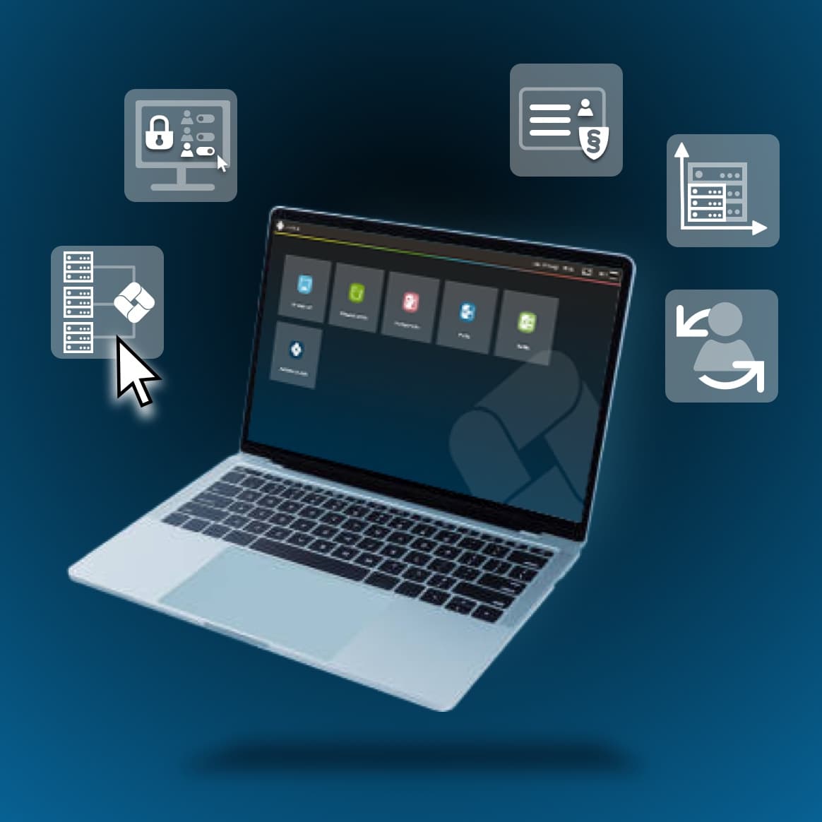 external service providers laptop with icons 1